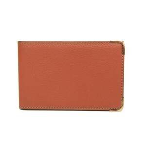 Delvaux Tri-fold Leather Business Card Case Brown